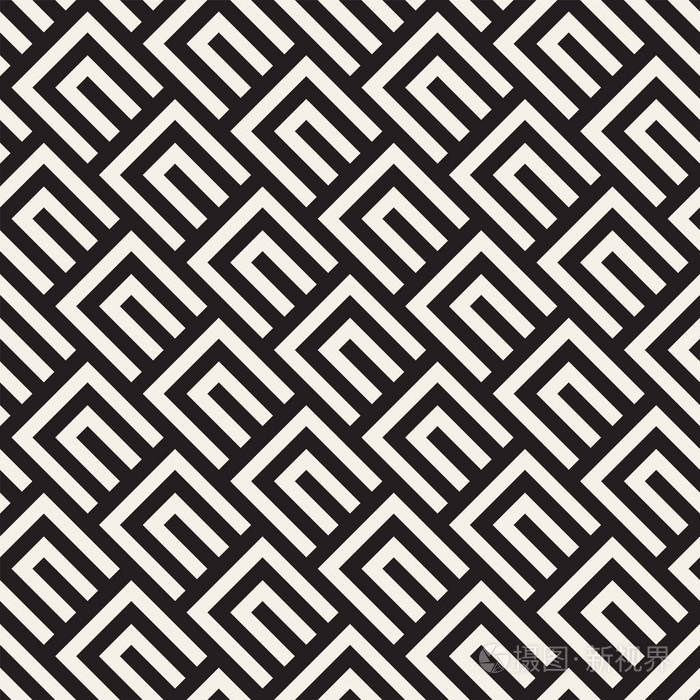 矢量无缝线拼接图案现代时尚的抽象质感使用带区元素重复几何图块