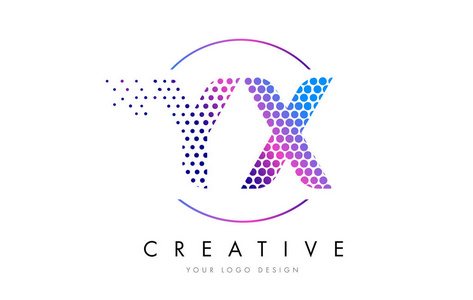 字母yxyx y x 粉色洋红色点缀泡沫字母标志设计矢量照片