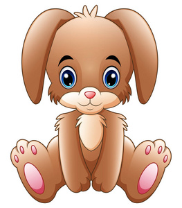 矢量图的可爱小兔子卡通坐图片