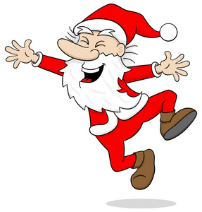圣诞老人高兴地跳起来照片