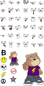 泰迪熊毛绒孩子卡通情感设置图片