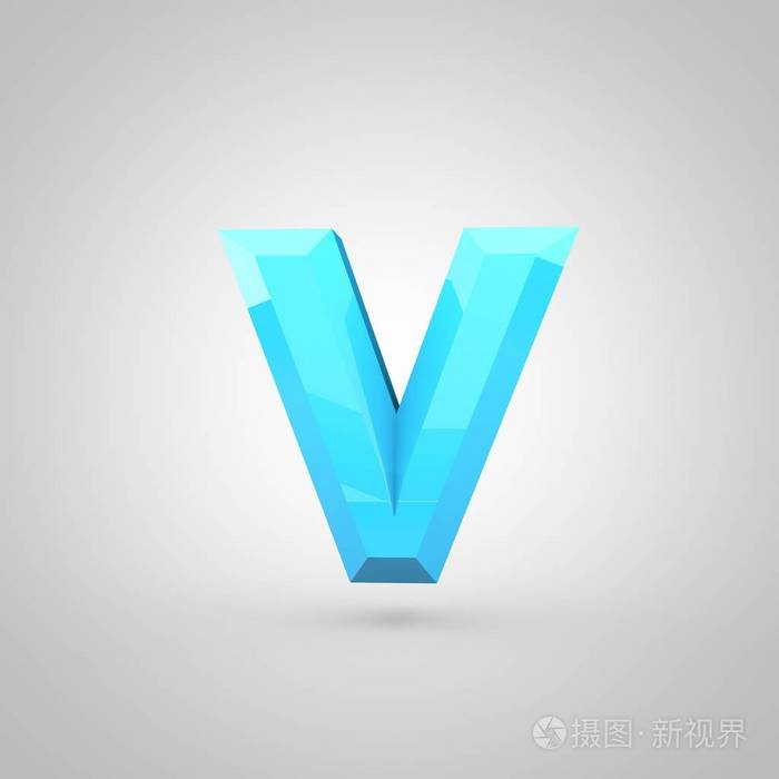 等距蓝色字母 V