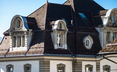 经典的城市建筑的瑞士街景