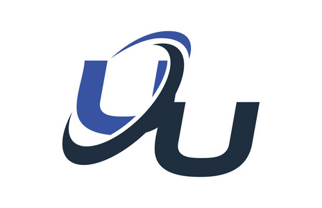 Uu 蓝色旋风全球数字商务信函徽标