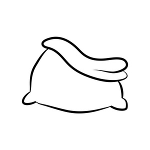 圣诞老人袋, 圣诞空麻袋图标, 符号, 设计轮廓.