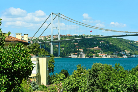 伊斯坦布尔，2015 年 8 月 27 日 开着车在博斯普鲁斯海峡 B