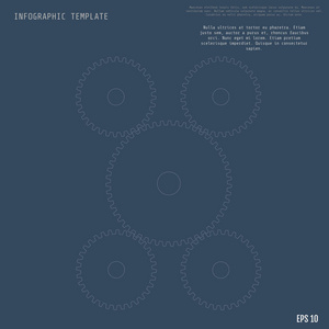基于灰色背景的齿轮图表矢量模板