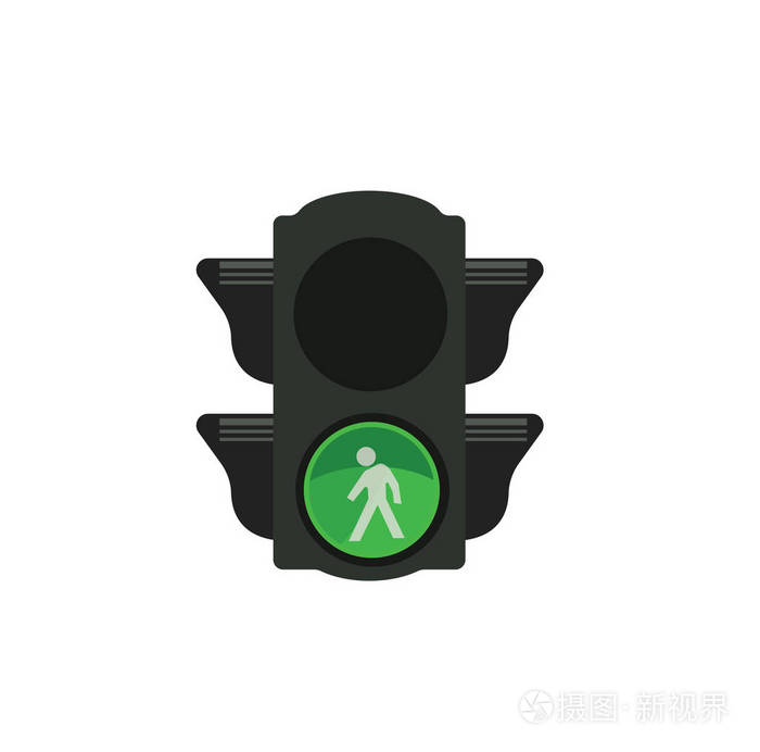 交通灯与绿灯矢量例证