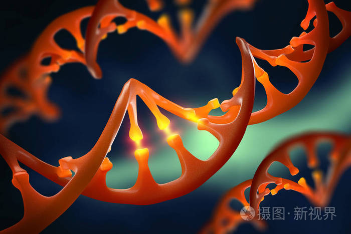 基因改造.研究人类基因组的结构.3d 生物技术插图