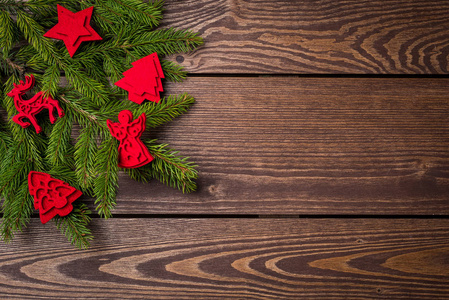 树与装饰品圣诞背景