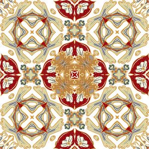华丽的无缝拼凑图案从彩色摩洛哥瓷砖。