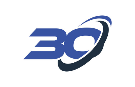 30标志号蓝色旋风椭圆矢量符号模板照片