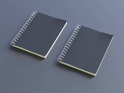 空的真实感模拟笔记本在一个浅灰色背景, 3d 插图