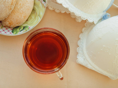 喝杯茶饼干上表特写