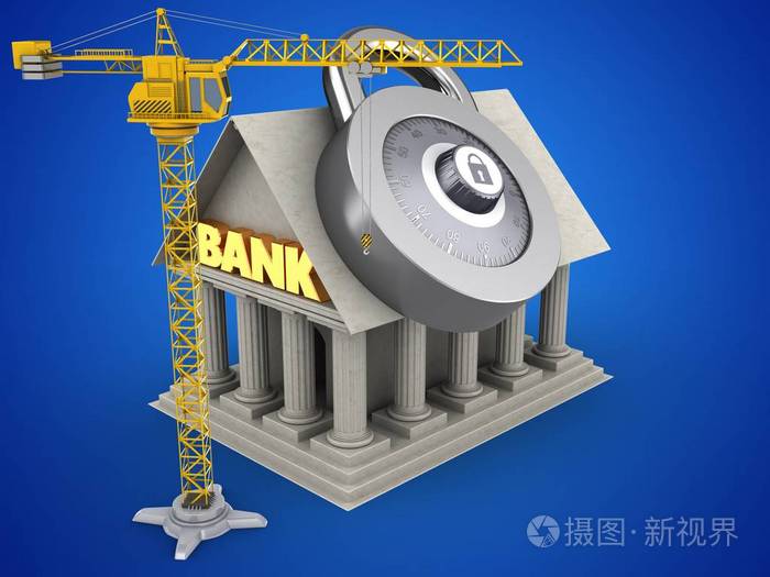 银行在蓝色的插图