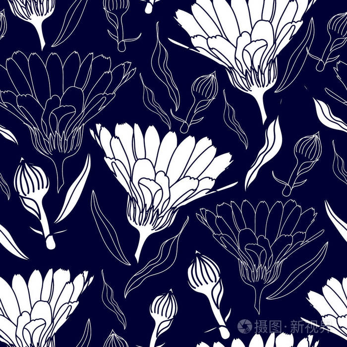 矢量背景与鲜花.手绘作品为纺织品, 面料, 纪念品, 包装和贺卡