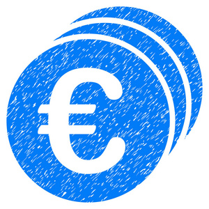 欧元硬币 Grunge 图标
