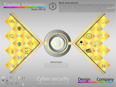 时间线的信息图表，经营风格时间线的大旗。矢量。可以用于工作流布局 图 数步选项，网页设计，时间线图表，网络安全概念，图标集