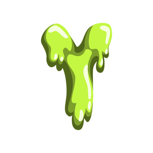 y 字甜果果冻, 光泽, 可食液体字体矢量插图在白色背景上照片