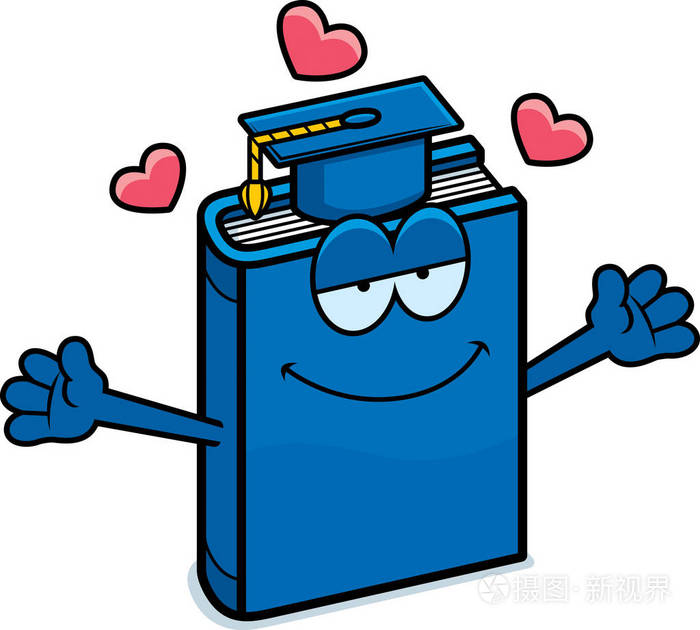 卡通教科书拥抱