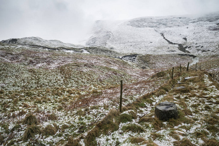 P Mam Tor 农村周围的美丽冬季景观形象