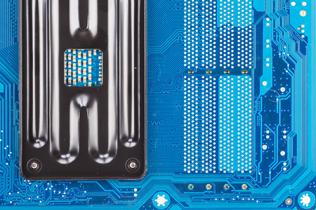 蓝色的计算机主板的电路板背景