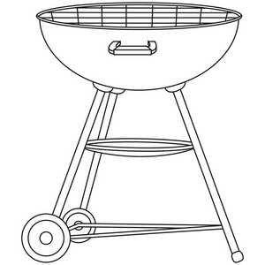 车轮线条线条艺术黑色和白色烧烤架在车轮上照片