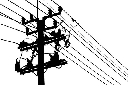 电线杆剪影图片