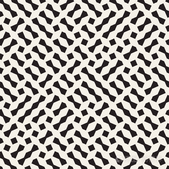 无缝的几何格子图案.不规则的抽象网格背景.时尚的混沌矢量纹理