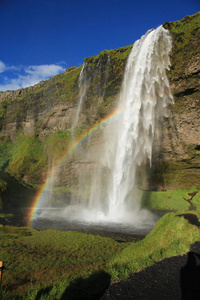 冰岛的彩虹瀑布 Seljalandsfoss