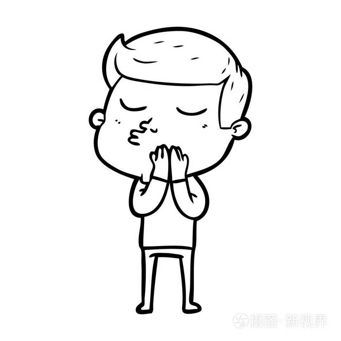 卡通模特男撅嘴插画-正版商用图片0nvz2u-摄图新视界