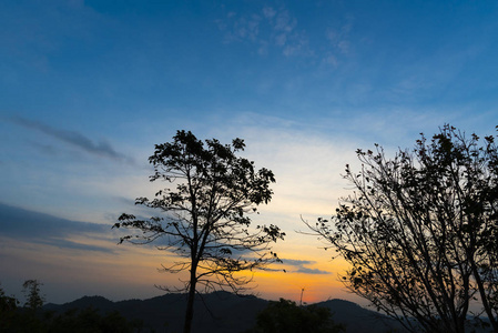 日落的时间, 自然和森林风景在泰国