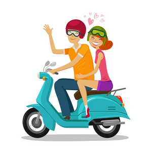 骑摩托车情侣头像图片
