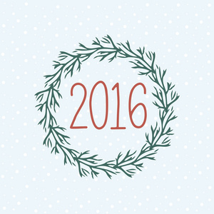 圣诞花环设置。新的一年到 2016 年