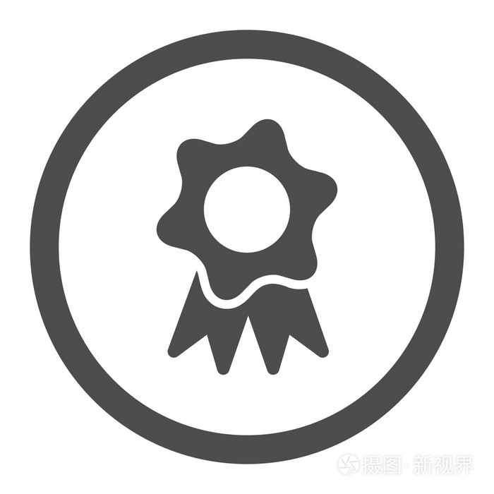 奖邮票带圆圈矢量图标