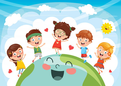 卡通风世界地球日图片