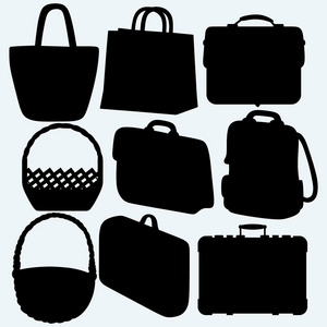 不同类型的袋子和篮子图片