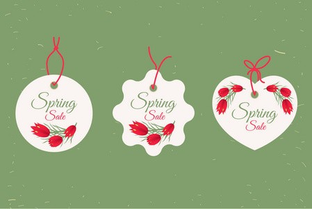 春季促销横幅海报标签设计,凭证模板.大集.