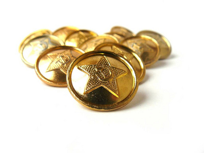 年份设置军事按钮，苏联军队按钮 军事星按钮老式金按钮与明星，按钮的士兵形成苏联