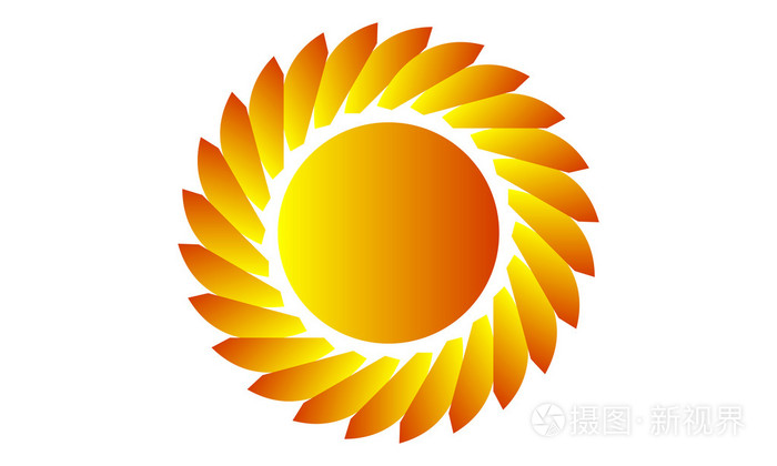 在白色背景上的太阳