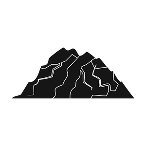 冰山所有的裂缝。从哪个冰山山。不同的山单中的黑色风格矢量符号股票图图标
