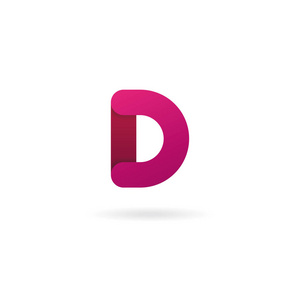 字母 D 标志。矢量图标设计模板。颜色标志