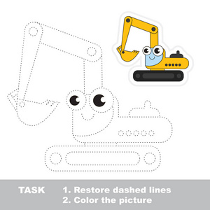 要跟踪的滑稽挖掘机。矢量跟踪游戏