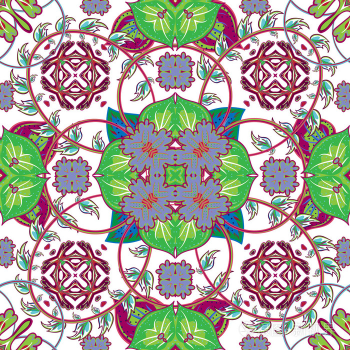 意大利传统装饰品地中海无缝图案插画-正版商用图片0nwnoc-摄图新视界