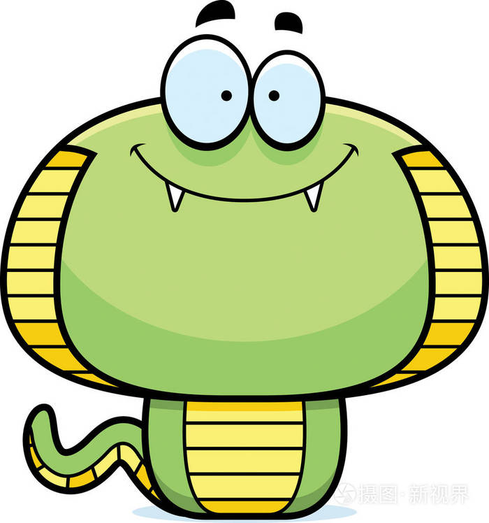 微笑的卡通眼镜蛇