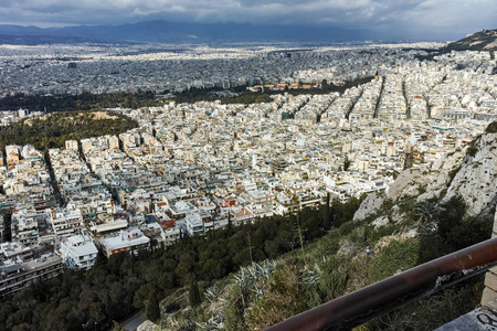 令人惊异的雅典城从 Lycabettus 山，阿提卡全景