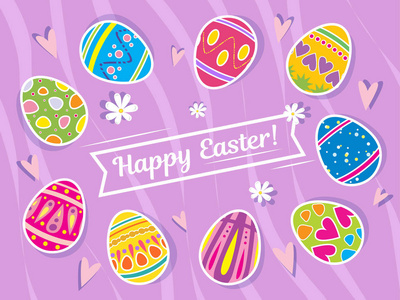 复活节背景图案的鸡蛋