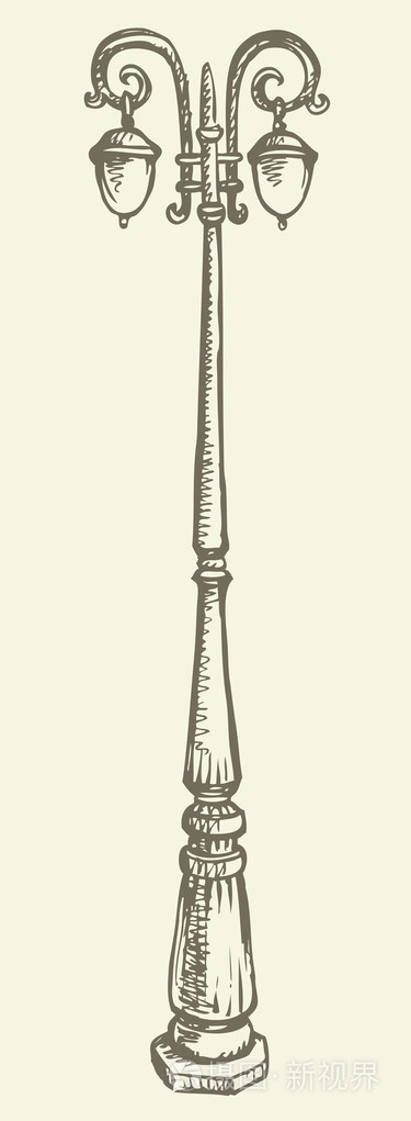 一盏路灯矢量速写