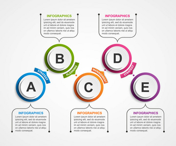 抽象的选项信息图表模板。图表为业务演示文稿或信息横幅