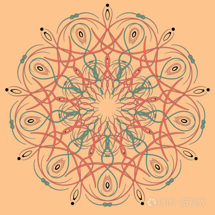 彩色的阿拉伯文曼荼罗